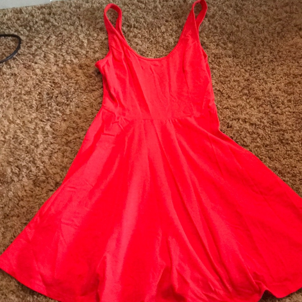 Hollister coral red skater dress